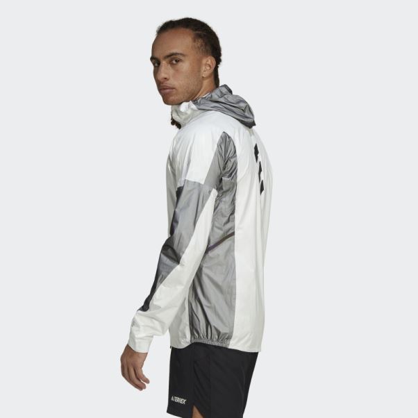 Veste De Pluie Trois Couches Pro Terrex Agravic Adidas Blanc
