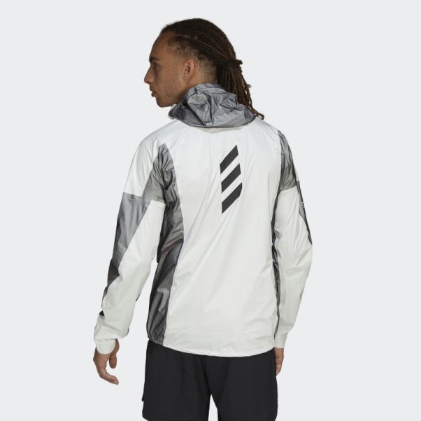Veste De Pluie Trois Couches Pro Terrex Agravic Adidas Blanc