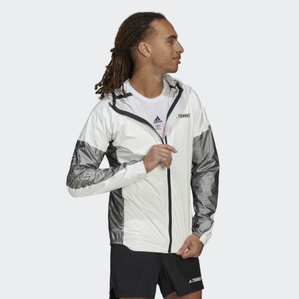 Veste De Pluie Trois Couches Pro Terrex Agravic Adidas Blanc