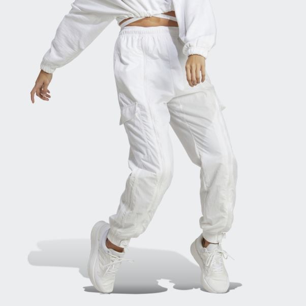 Pantalon Cargo Polyvalent Tissé Adidas Dance Blanc