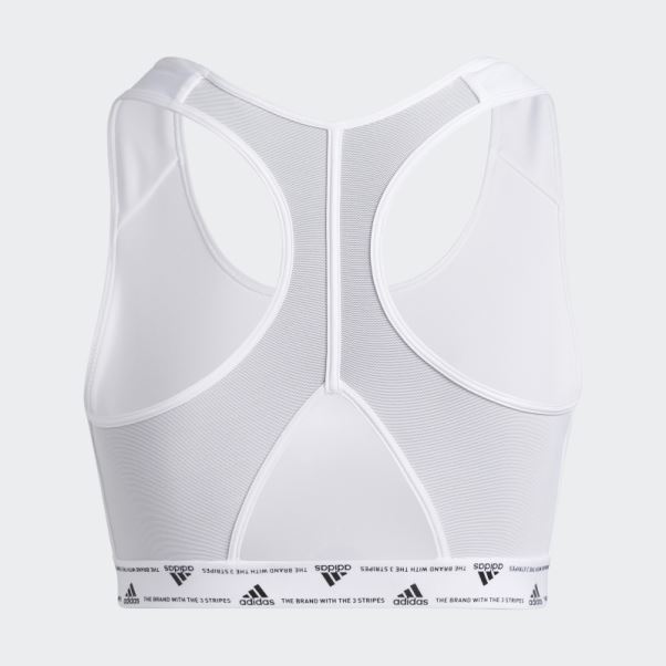 Soutien-gorge à Maintien Moyen Adidas Powerreact Training Blanc (taille Plus)