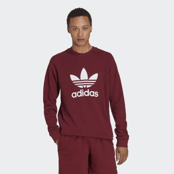 Sweat Adicolor Classics Trefoil Crewneck Rouge Adidas