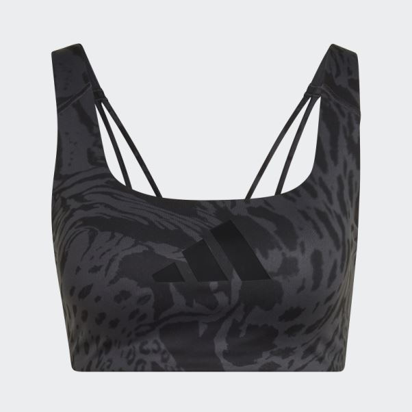 Soutien-gorge Imprimé Intégral à Maintien Moyen Powerimpact Training Carbon Adidas