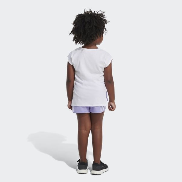 Ensemble T-shirt Graphique Et Short Blanc Adidas