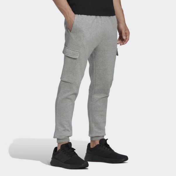 Pantalon Cargo Fuselé En Molleton Essentials Gris Moyen Adidas