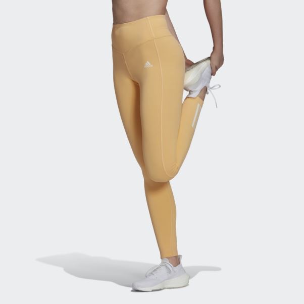 Adidas Hyperglam Aeroready Training Collant Taille Haute Ambre