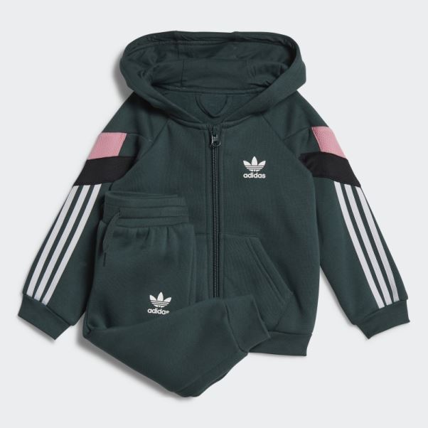 Ensemble Sweat à Capuche Adidas Full-zip Vert Minéral