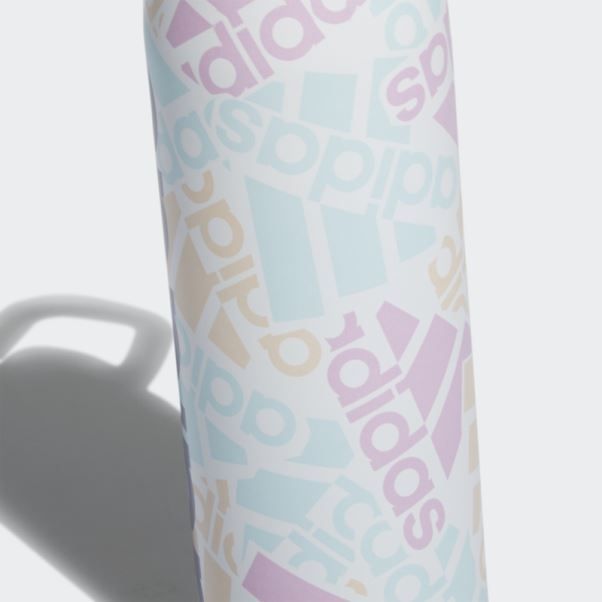 Bidon Métal Paille Acier Adidas Blanc 600 Ml
