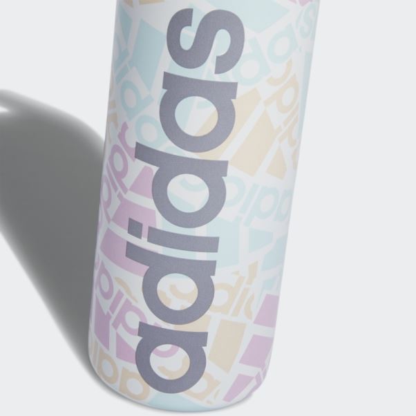 Bidon Métal Paille Acier Adidas Blanc 600 Ml