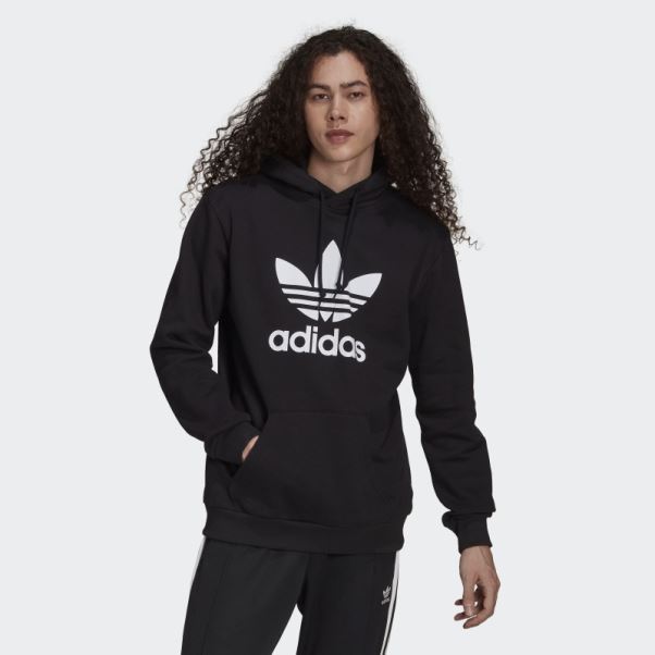 Sweat à Capuche Adidas Adicolor Classics Trèfle Blanc