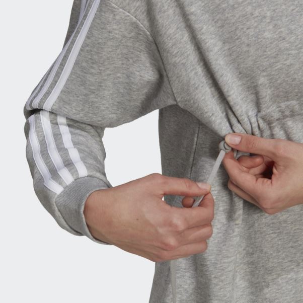 Sweat à Capuche Adidas Essentials Cotton 3-stripes (maternité) Blanc Mode