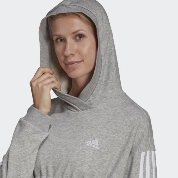 Sweat à Capuche Adidas Essentials Cotton 3-stripes (maternité) Blanc Mode