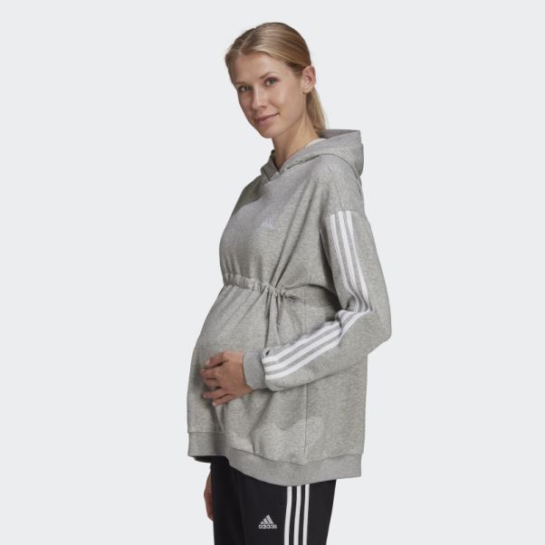 Sweat à Capuche Adidas Essentials Cotton 3-stripes (maternité) Blanc