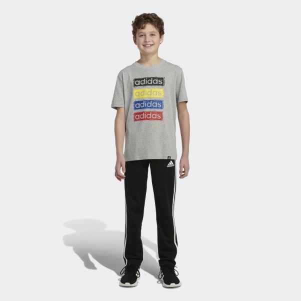 Tee Shirt Sketchy Linear Chiné Gris Moyen Adidas