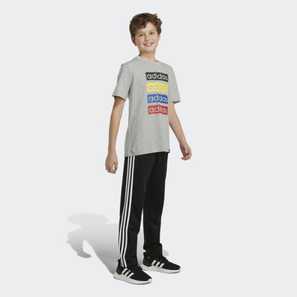 Tee Shirt Sketchy Linear Chiné Gris Moyen Adidas