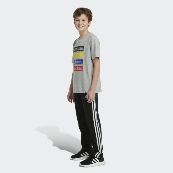 Tee Shirt Sketchy Linear Chiné Gris Moyen Adidas