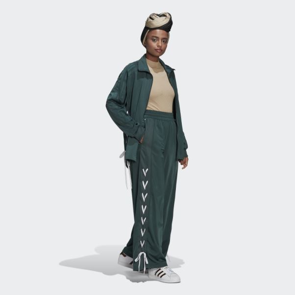 Pantalon Large à Lacets Always Original Vert Minéral Adidas