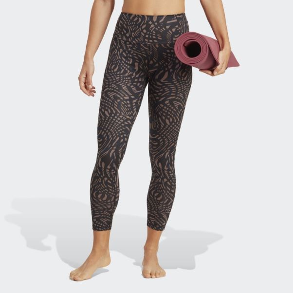 Legging Adidas Yoga Essentials 7/8 Noir Imprimé