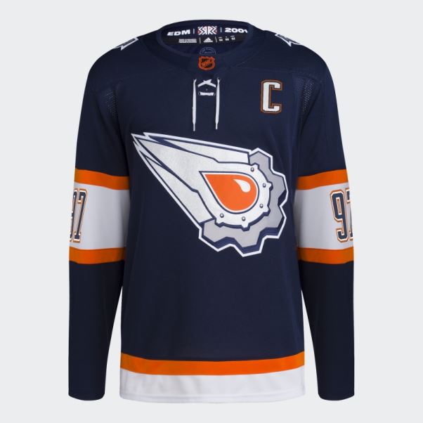 Maillot 09 Ccm-sld Oilers Mcdavid Authentique Reverse Retro Wordmark Adidas Bleu Marine