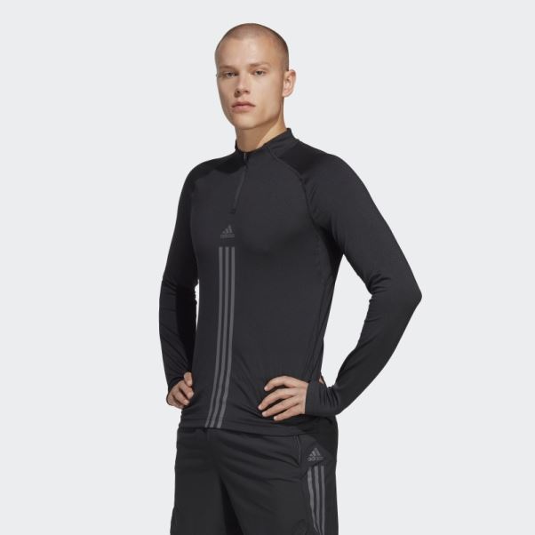 Haut à Manches Longues Adidas Alphastrength 1/4 Zip Noir