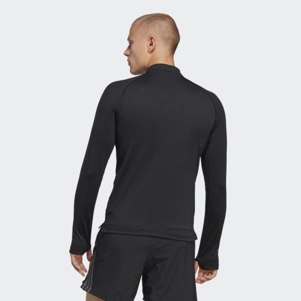 Haut à Manches Longues Adidas Alphastrength 1/4 Zip Noir