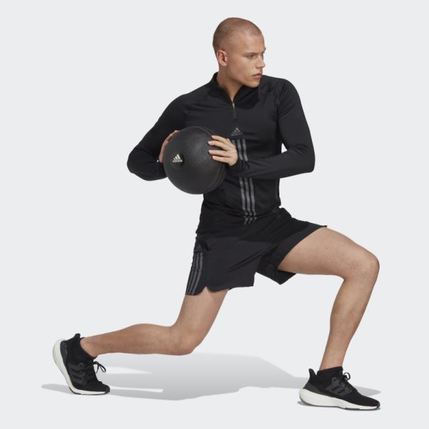 Haut à Manches Longues Adidas Alphastrength 1/4 Zip Noir