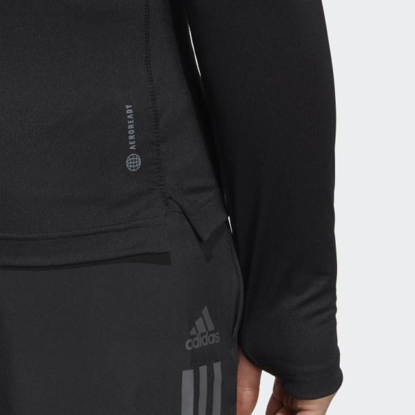 Haut à Manches Longues Adidas Alphastrength 1/4 Zip Noir