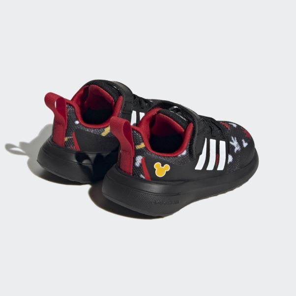 Adidas X Disney Fortarun 2.0 Mickey Cloudfoam Elastic Lace Top Strap Chaussures Noir Fashion