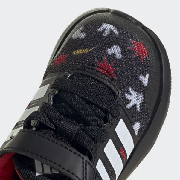 Adidas X Disney Fortarun 2.0 Mickey Cloudfoam Elastic Lace Top Strap Shoes Noir