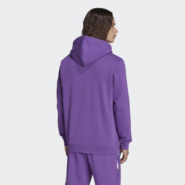 Sweat à Capuche Camouflage Graphique Adidas Violet