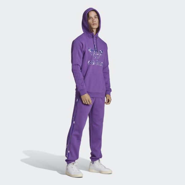 Sweat à Capuche Camouflage Graphique Adidas Violet