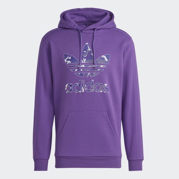 Sweat à Capuche Camouflage Graphique Adidas Violet