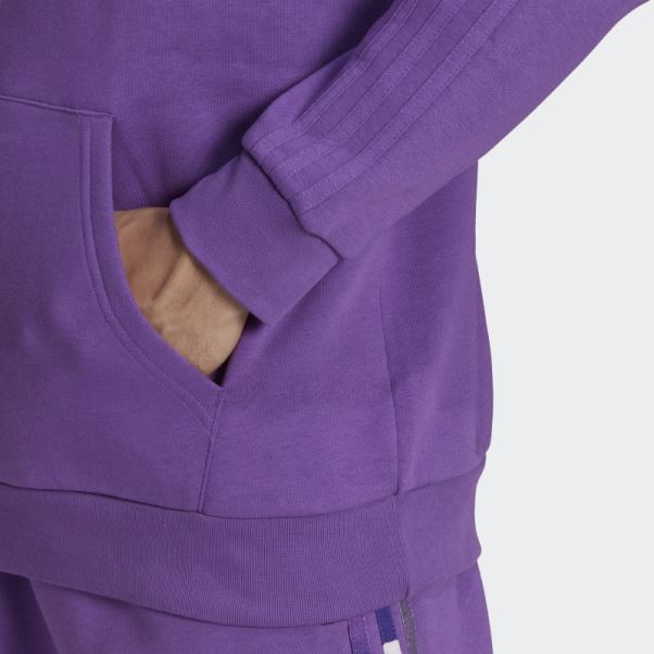Sweat à Capuche Camouflage Graphique Adidas Violet