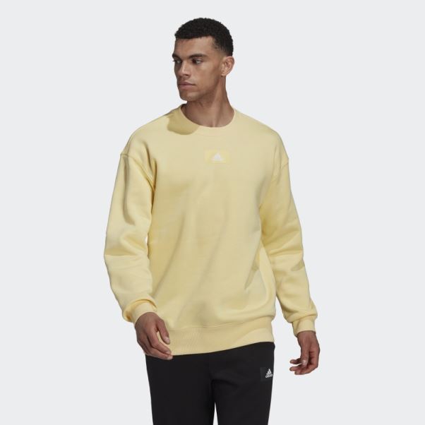 Sweat à épaules Tombantes En Molleton De Coton Essentials Feelvivid Adidas Jaune