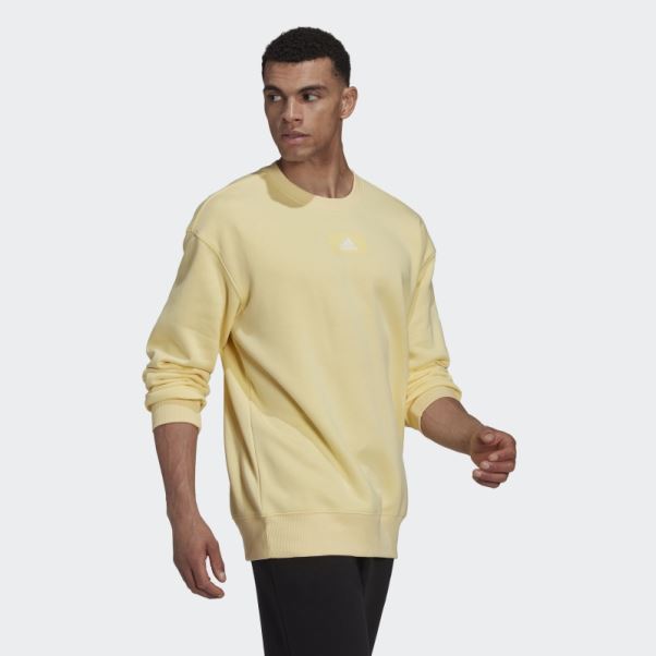 Sweat à épaules Tombantes En Molleton De Coton Essentials Feelvivid Adidas Jaune