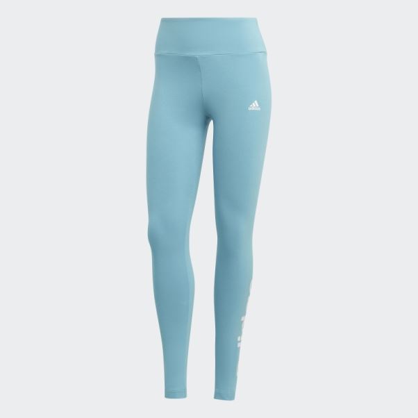 Legging Taille Haute Logo Adidas Essentials Bleu