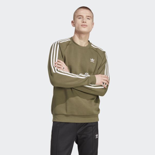 Sweat Adicolor Classics 3-stripes Olive Adidas