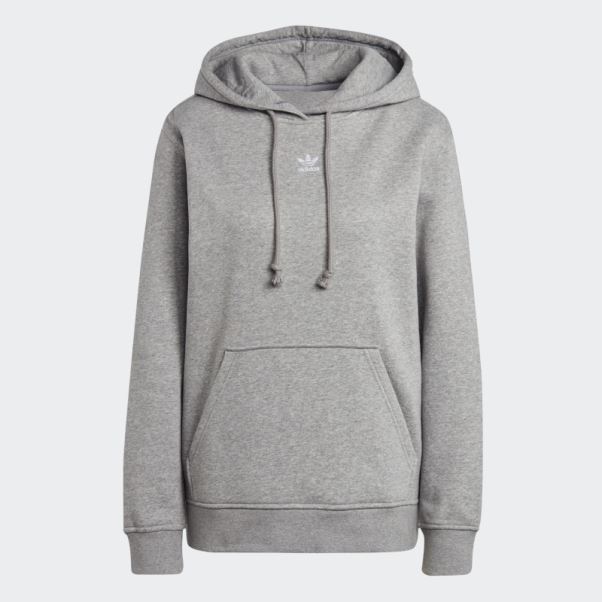 Sweat à Capuche Adidas Adicolor Essentials Polaire Gris Moyen