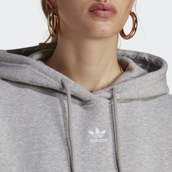 Sweat à Capuche Adidas Adicolor Essentials Polaire Gris Moyen