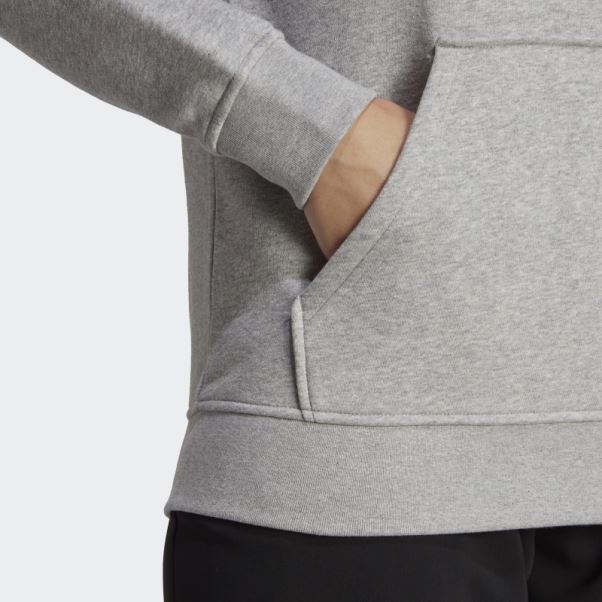 Sweat à Capuche Adidas Adicolor Essentials Polaire Gris Moyen