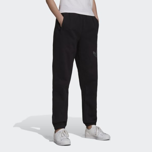 Pantalon De Survêtement à Revers Avec Graphique Trèfle Noir Adidas
