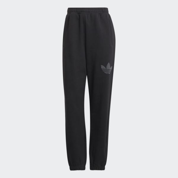 Pantalon De Survêtement à Revers Avec Graphique Trèfle Noir Adidas