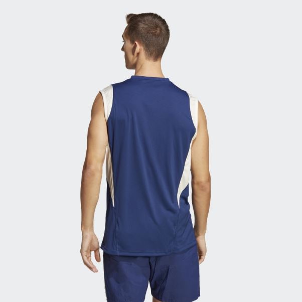 Maillot Sans Manches Adidas Italy Tiro 23 Bleu Foncé