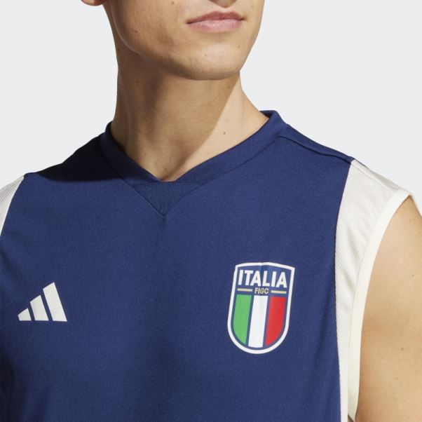 Maillot Sans Manches Adidas Italy Tiro 23 Bleu Foncé