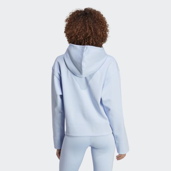 Sweat à Capuche Court Premium Essentials Bleu Aube Adidas