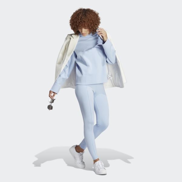 Sweat à Capuche Court Premium Essentials Bleu Aube Adidas