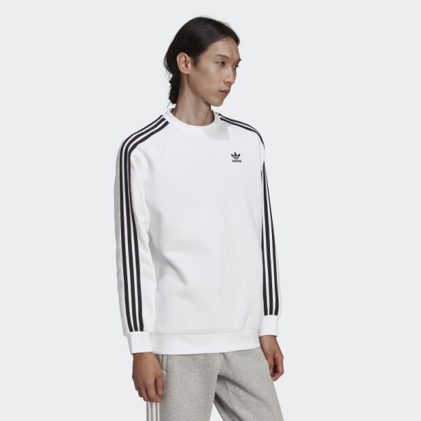 Sweat Adicolor Classics 3-stripes Crew Blanc Adidas