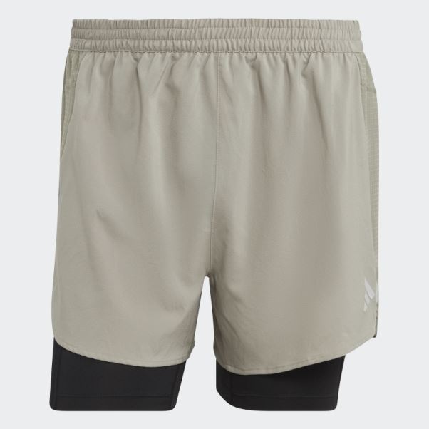 Conçu Pour Le Running Short 2 En 1 Adidas Silver Pebble