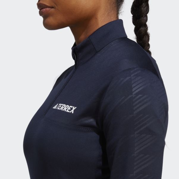 T-shirt à Manches Longues Demi-zip Terrex Multi Adidas Ink