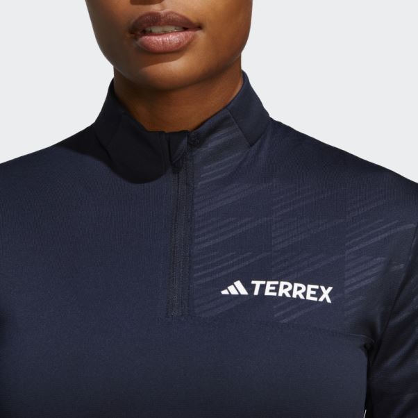 T-shirt à Manches Longues Demi-zip Terrex Multi Adidas Ink